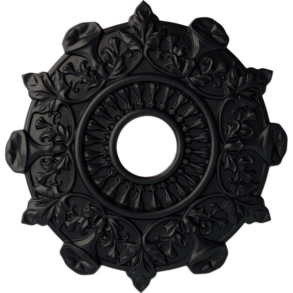 Ekena Millwork Preston Ceiling Medallion (Fits Canopies up to 4"), Hand-Painted Steel Gray, 17 1/2"OD x 4"ID x 1"P CM17PRSGS - main
